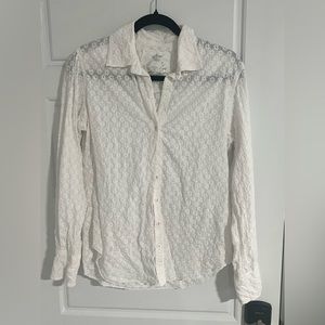 White Cino Button Down Shirt - Excellent Condition - M